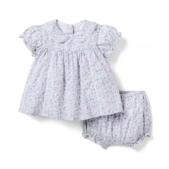 Janie and Jack Baby Ditsy Floral Matching Set purple sz 18-24 months - Picture 1 of 5